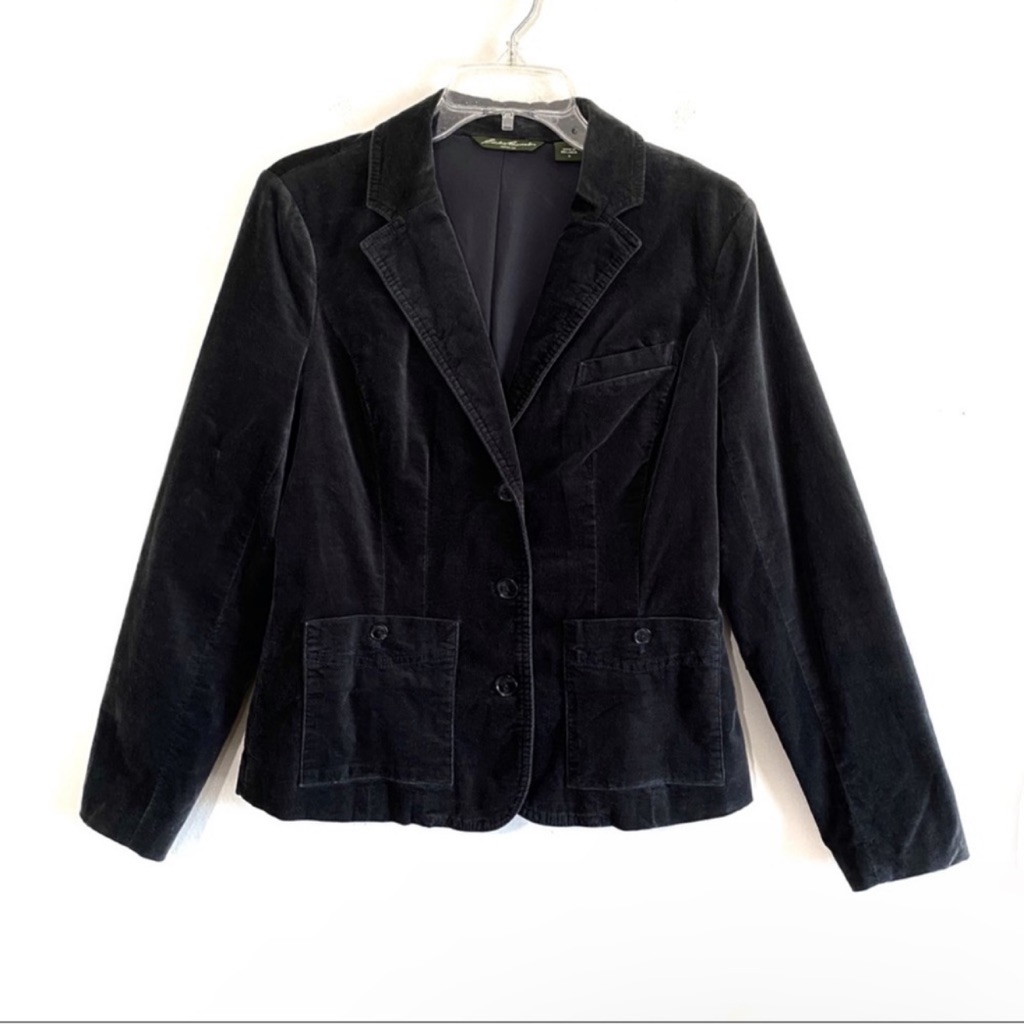 Eddie Bauer Velvet Velour Patch Elbow Blazer